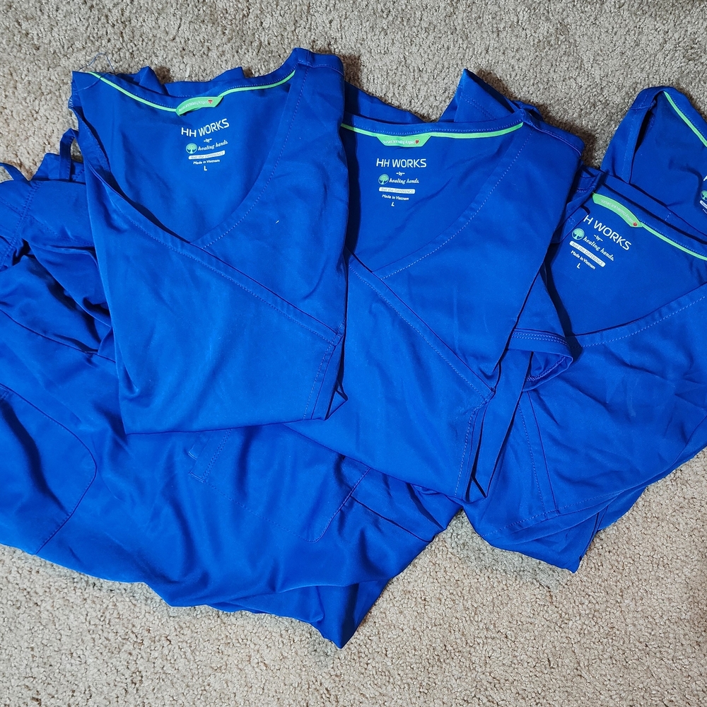 HH Works Blue Scrub Tops & Pants